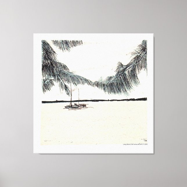 Casuarina Trees Long Island Bahamas Leinwanddruck (Vorderseite)