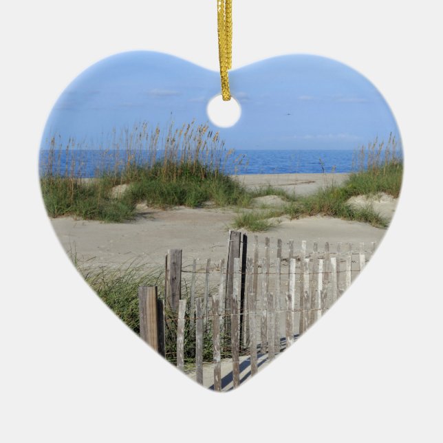 Caswell Strand, NC-Land und Meerblick Keramikornament (Vorne)