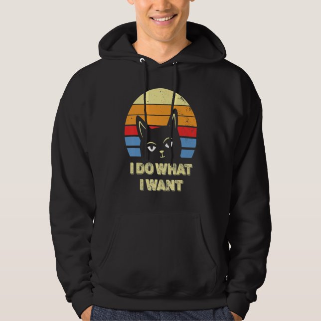 Cat   2022 Retro Cat I Do What I Want Cat 15 Hoodie (Vorderseite)