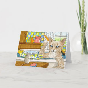 Cat 345 funny Greeting Card Karte