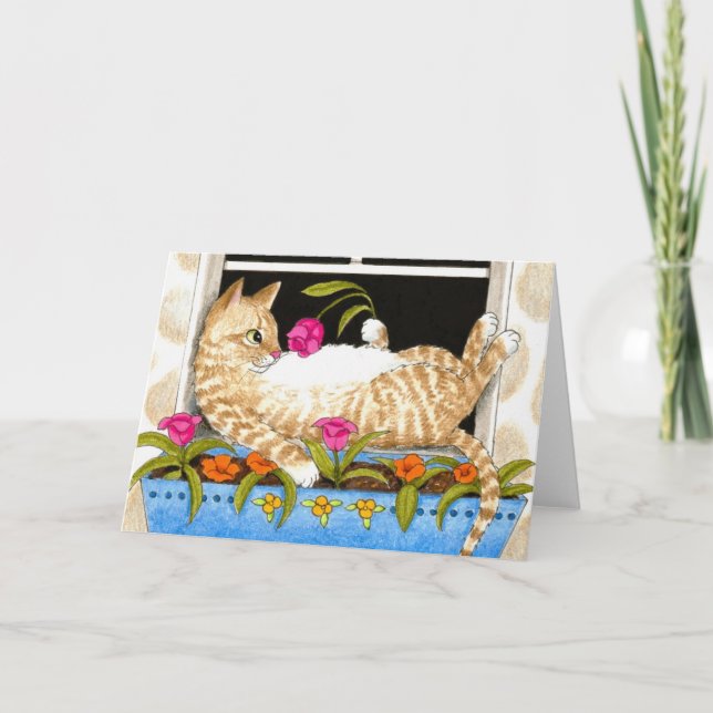 Cat 451 funny Greeting Card Karte (Vorderseite)