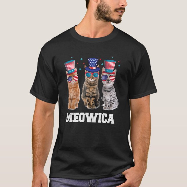 Cat 4. Juli Unabhängigkeitstag Amerika Kittens T-Shirt (Vorderseite)