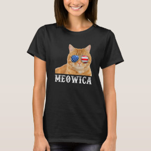 Cat 4. July Kitten Merica USA American Flag T-Shirt