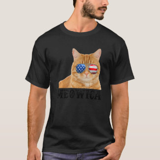 Cat 4. July Kitten USA Flag T-Shirt