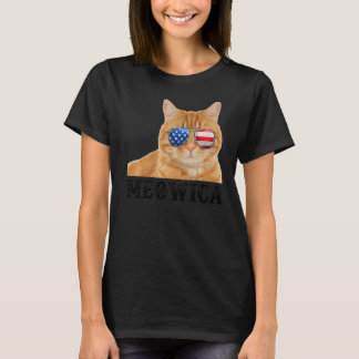 Cat 4. July Kitten USA Flag T-Shirt