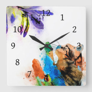 Cat 610 quadratische wanduhr