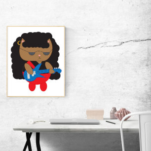 Cat 80er Heavy Metal Hair Band Bassist Poster