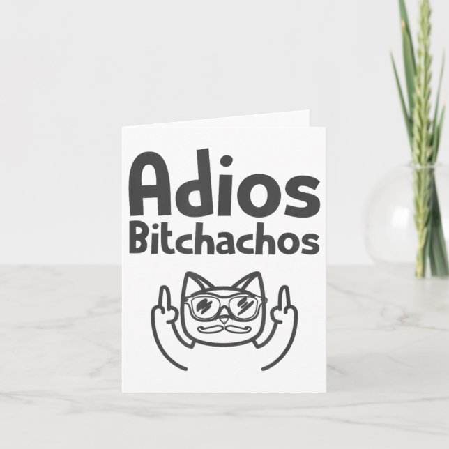 Cat Adios Achos Swea Cinco De Mayo Middle Finger _ Karte (Vorderseite)