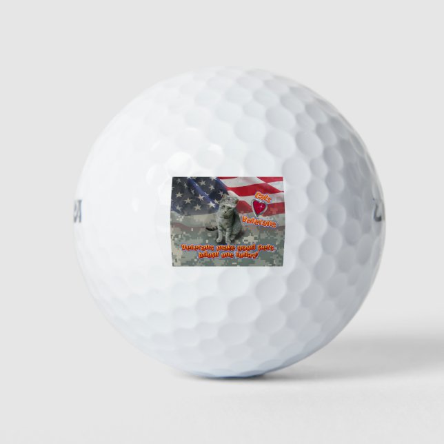Cat Adoptiere Veteran für lebenslange Freundschaft Golfball (Vorderseite)