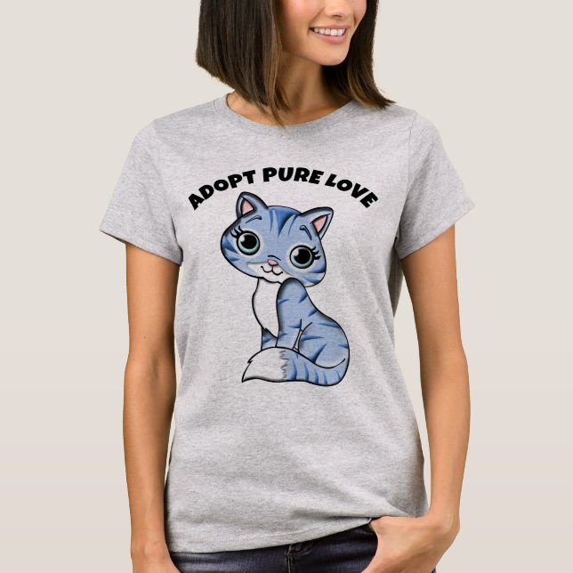 CAT ADOPTION T-SHIRTS, ADOPT PURE LOVE T-Shirt (Vorderseite)