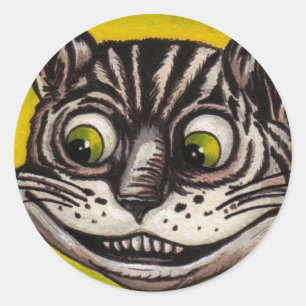 Cat-Alice im Wunderland-Aufkleber Runder Aufkleber
