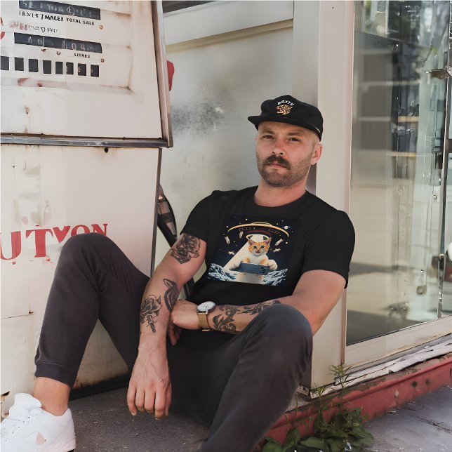 Cat Alien Entführung - nur noch eine Selfie! T-Shirt (Cat Alien Abduction T-Shirt )