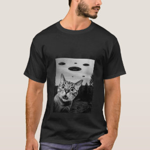 Cat Alien Invasion UFOs Funny Weidcore Ästhetik T-Shirt