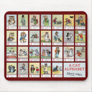Cat Alphabet, Louis Wain Mousepad