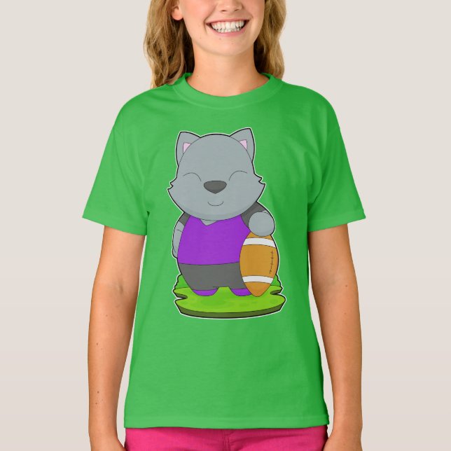Cat American Football T-Shirt (Vorderseite)