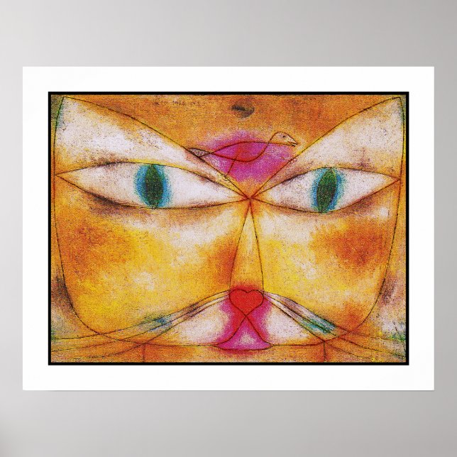 Cat and Bird - Abstrakt Art Poster Print (Vorne)