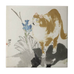 Cat and Blume Chinesische Kunst   Fliese