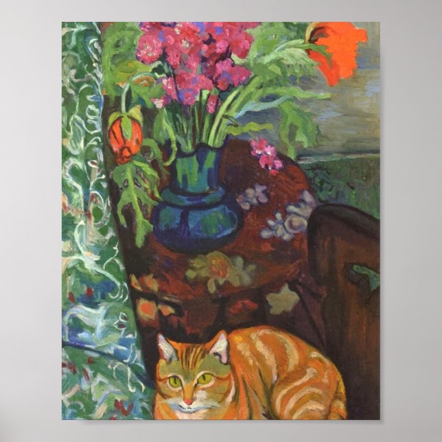 Cat And Bouquet Suzanne Valadon Poster (Vorne)