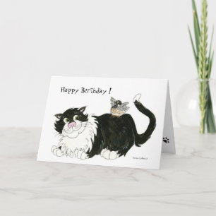 Cat and Chickadee Best Friend Geburtstagskarte Karte