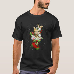 Cat And Christmas Socks Xmas Gift Merry Christmas T-Shirt