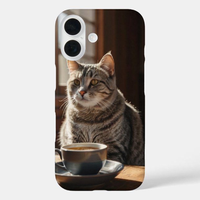 Cat and Coffee Vibes Case-Mate iPhone Hülle (Rückseite)