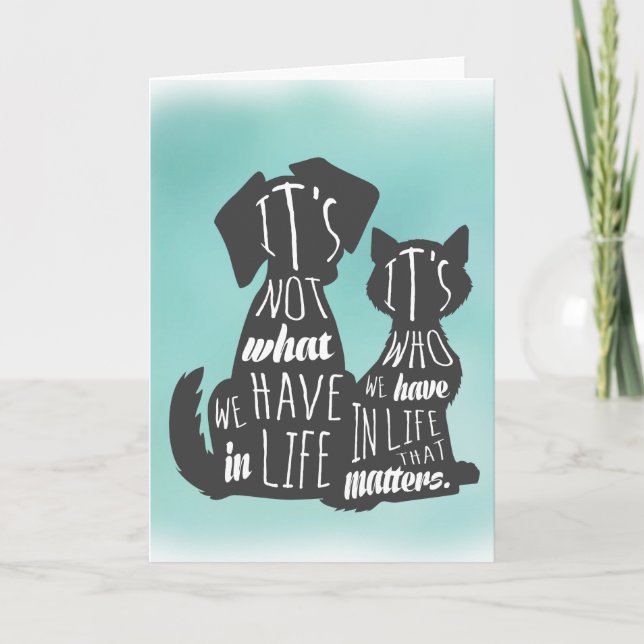 Cat and Dog Friends Best Friend Captions Card Karte (Vorderseite)