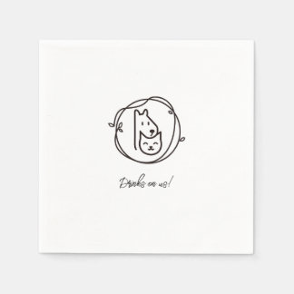 Cat and Dog Line Ein perfektes Wochenende in Neape Serviette