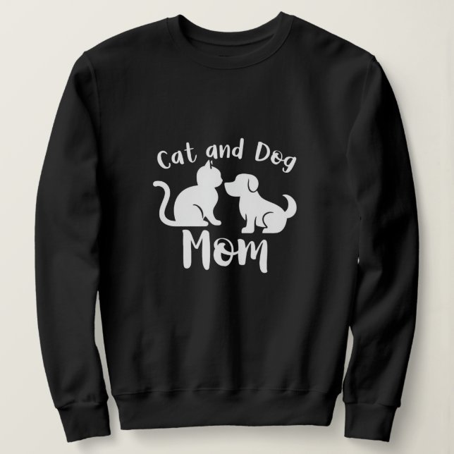 Cat and Dog Mama Silhouette Sweatshirt (Design vorne)