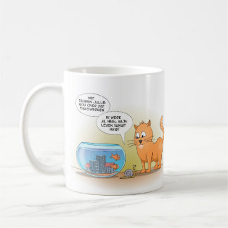 Cat and fish; werken vanuit huis kaffeetasse