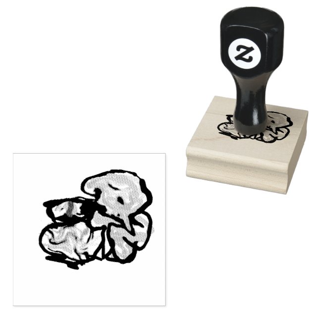 Cat and flowers  fun gummistempel (Stempel)