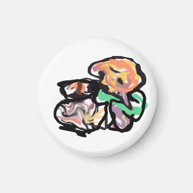 Cat and flowers  fun magnet (Vorne)