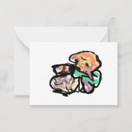 Cat and flowers  fun mitteilungskarte