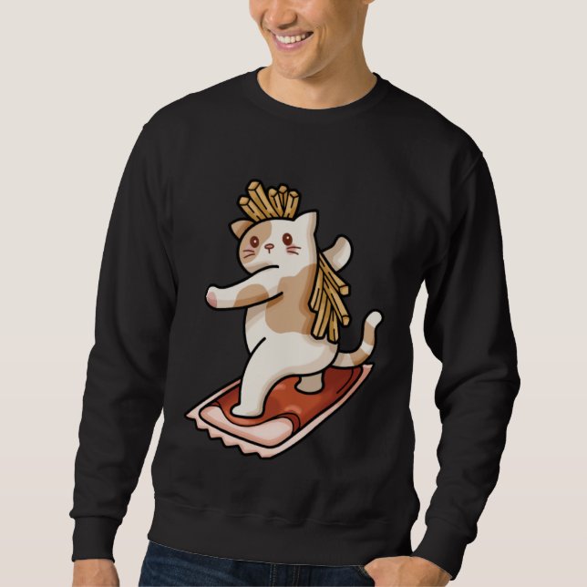 Cat And Fries Sweatshirt (Vorderseite)