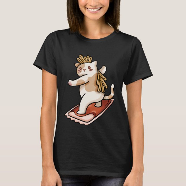 Cat And Fries T-Shirt (Vorderseite)