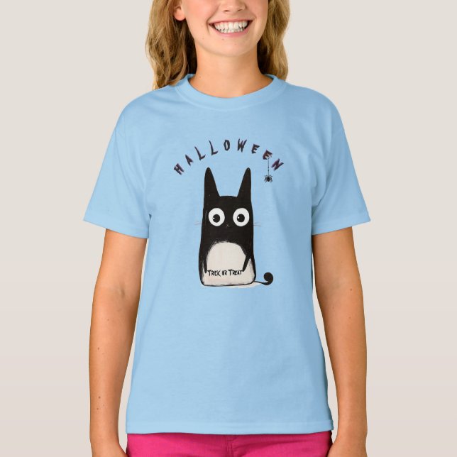 Cat and Halloween T-Shirt (Vorderseite)