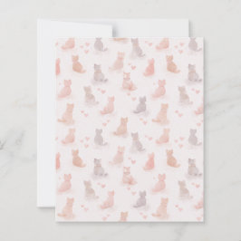 Cat and Heart Pattern Paper Sheet