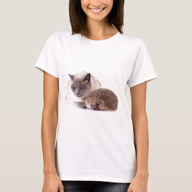 cat and hedgehog T-Shirt (Vorderseite)