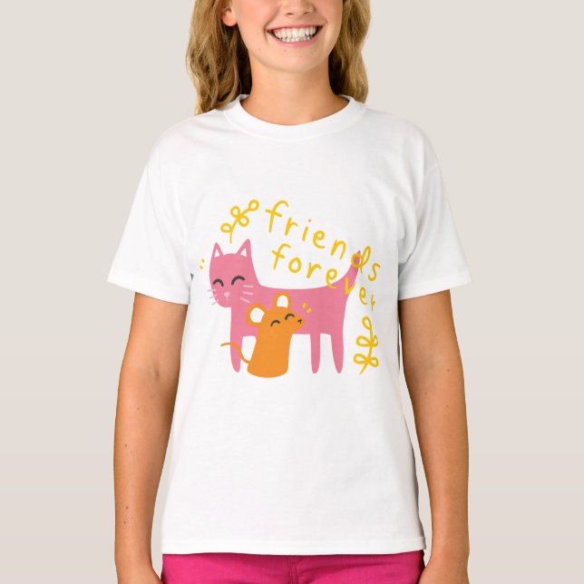 Cat and Mouse Best Friend T-Shirt (Vorderseite)