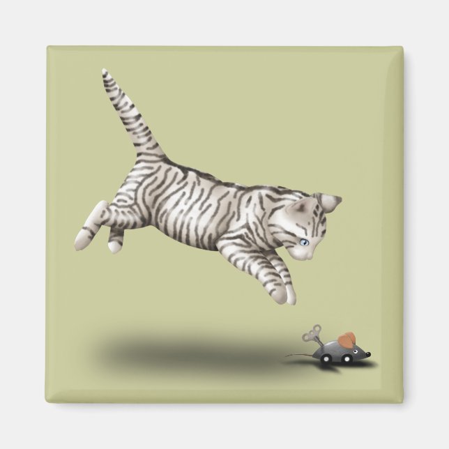 Cat and Mouse Cartoon Magnet (Vorne)