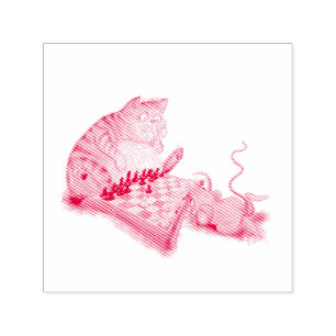 Cat and Mouse Playing Schach Cartoon Zeichn Funny Permastempel