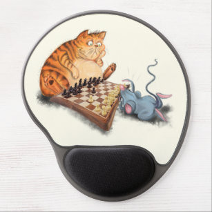 Cat and Mouse Playing Schach Gel Maus Pad Spaß Gel Mousepad