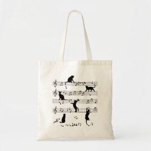 Cat and Music Lover Gift, Cat Playing Music Tragetasche