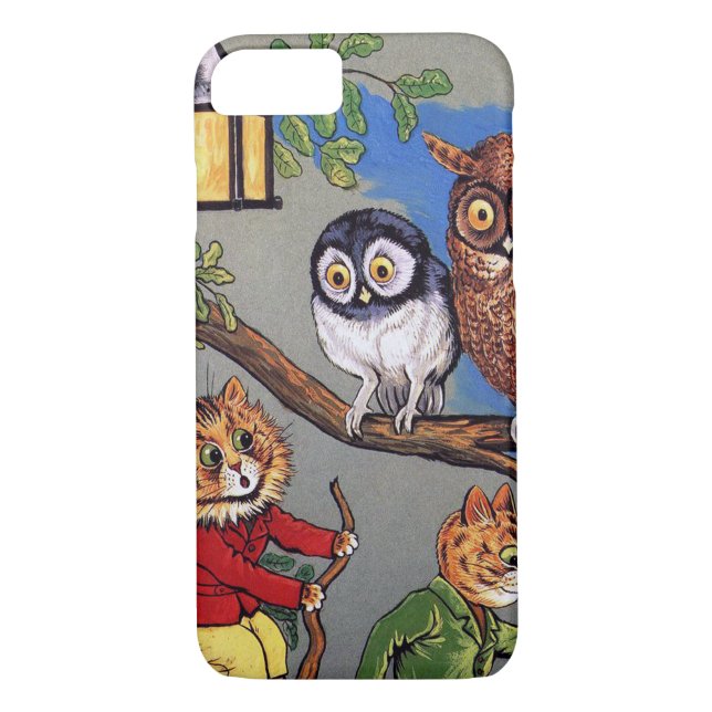 Cat and Owl, Louis Wain Case-Mate iPhone Hülle (Rückseite)