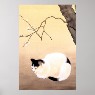 Cat and Plum Blossoms - Hishida Shunso Poster