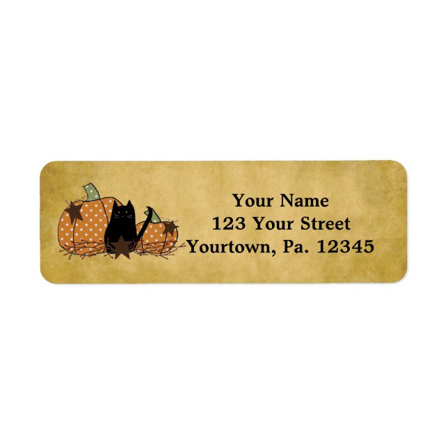 Cat and Pumpkins adressieren Labels (Vorne)