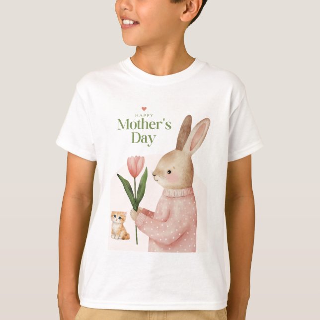 Cat and rabbit design t-shirt (Vorderseite)