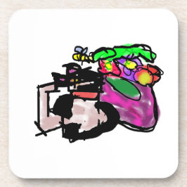 Cat and spring flowers getränkeuntersetzer