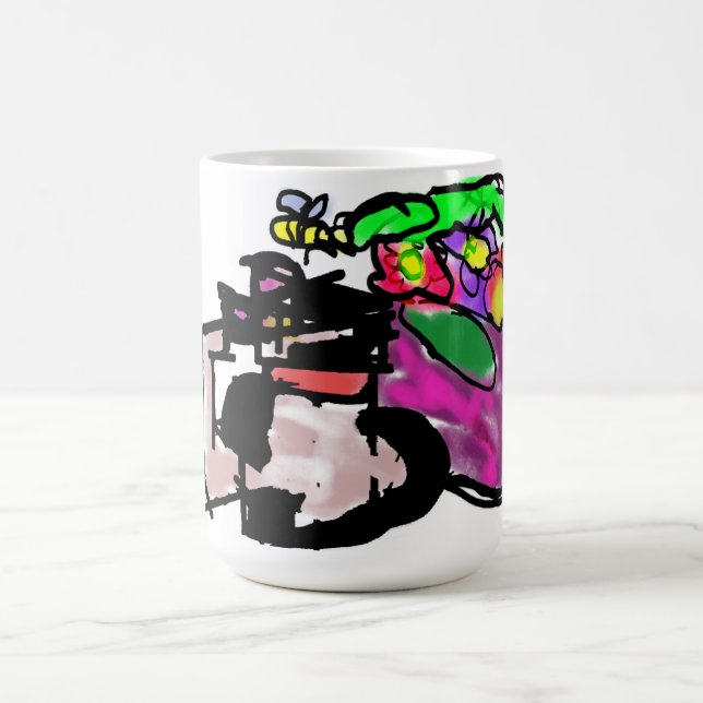 Cat and spring flowers  kaffeetasse (Mittel)