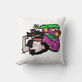 Cat and spring flowers kissen