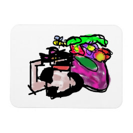 Cat and spring flowers magnet